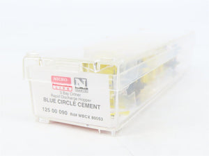 N Micro-Trains MTL 12500090 WBCX Blue Circle Williams 3-Bay Ortner Hopper #80053