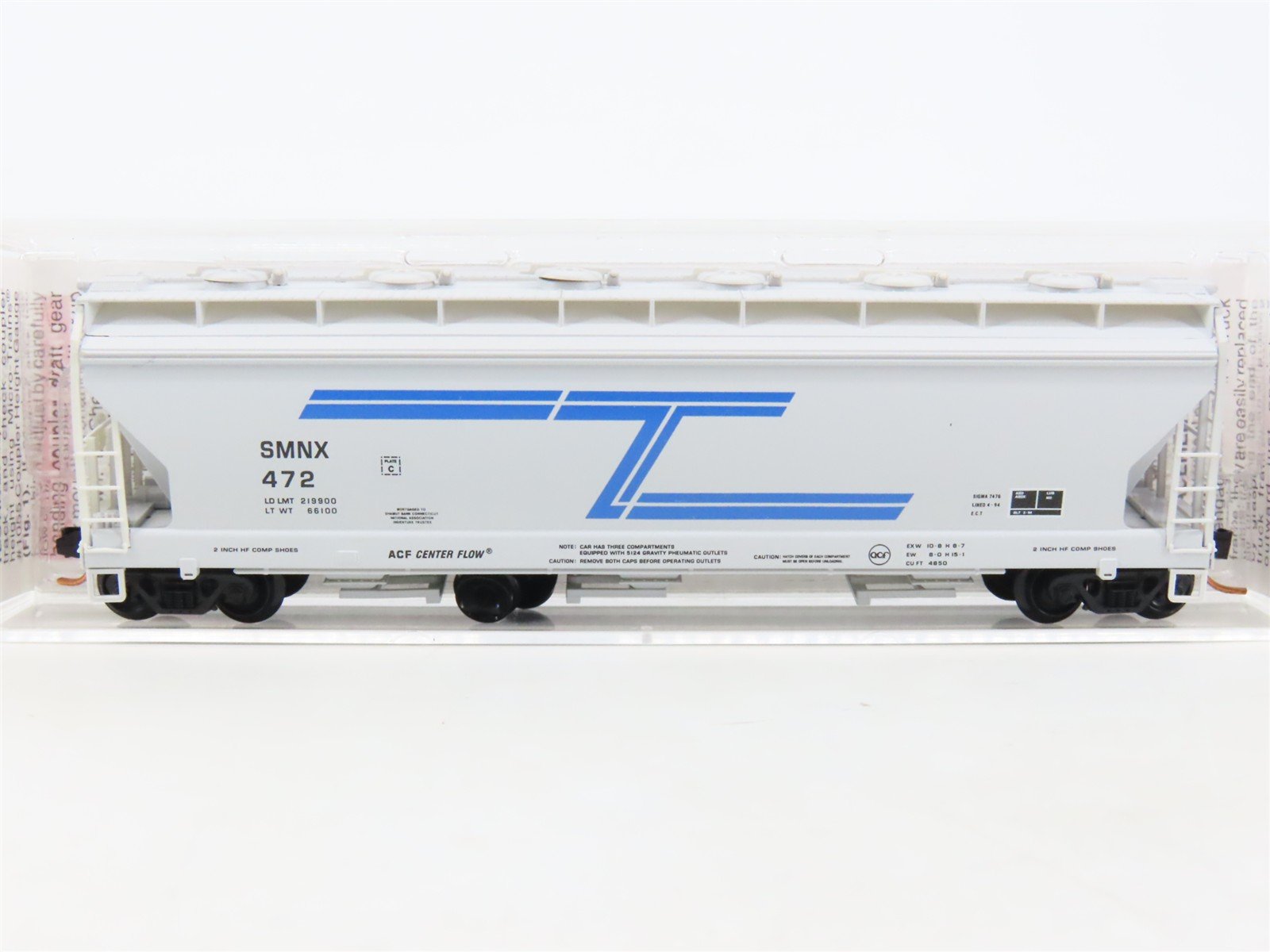 N Scale Micro-Trains MTL 93090 SMNX Solvay Minerals 3-Bay Covered Hopper #472
