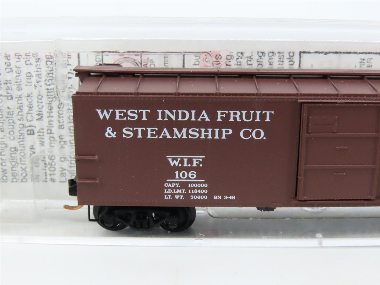 N Scale Micro-Trains MTL 120510 WIF West India Fruit & Steamship 40' Boxcar #106
