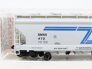 N Scale Micro-Trains MTL 93090 SMNX Solvay Minerals 3-Bay Covered Hopper #472
