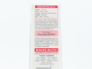 N Scale Micro-Trains MTL 93090 SMNX Solvay Minerals 3-Bay Covered Hopper #472
