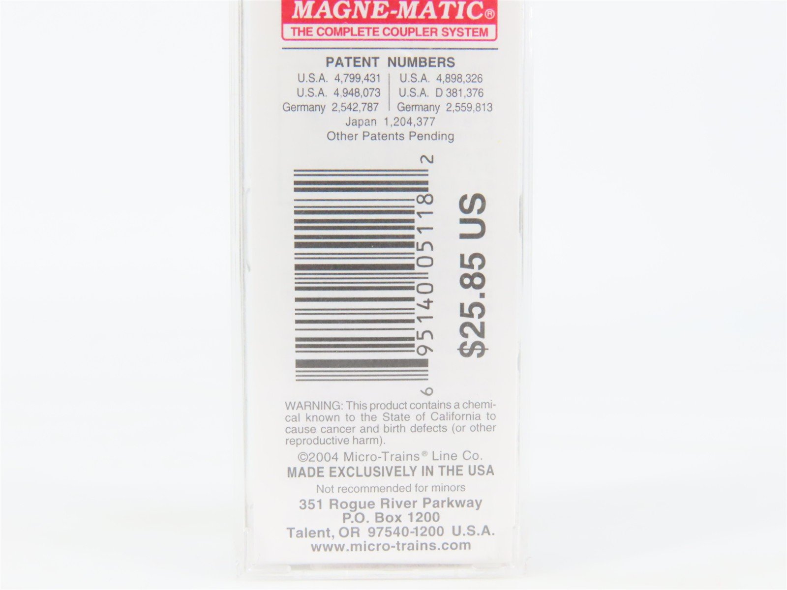 N Scale Micro-Trains MTL 93090 SMNX Solvay Minerals 3-Bay Covered Hopper #472