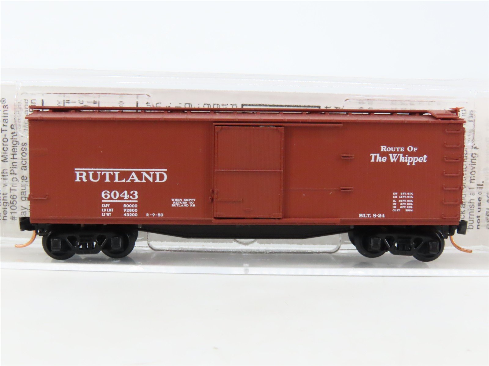 N Scale Micro-Trains MTL 39130 RUT Rutland Route Of The Whippet 40' Boxcar #6043