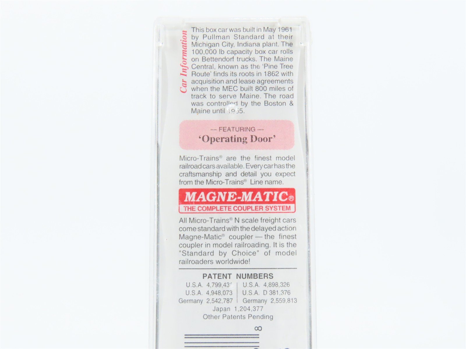 N Micro-Trains MTL 31330 MEC Maine Central Pine Tree Route 50' Box Car #9507