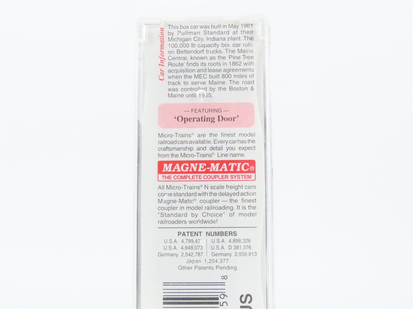 N Micro-Trains MTL 31330 MEC Maine Central Pine Tree Route 50' Box Car #9507
