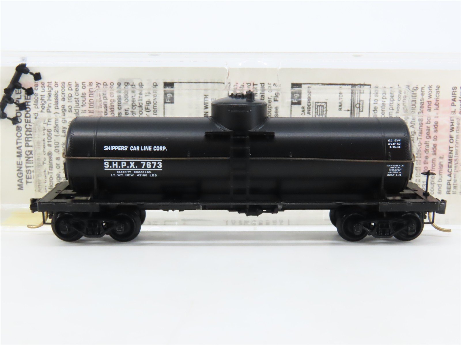 N Scale Micro-Trains MTL 65170 SHPX Shippers Car Line Single Dome Tank Car #7673