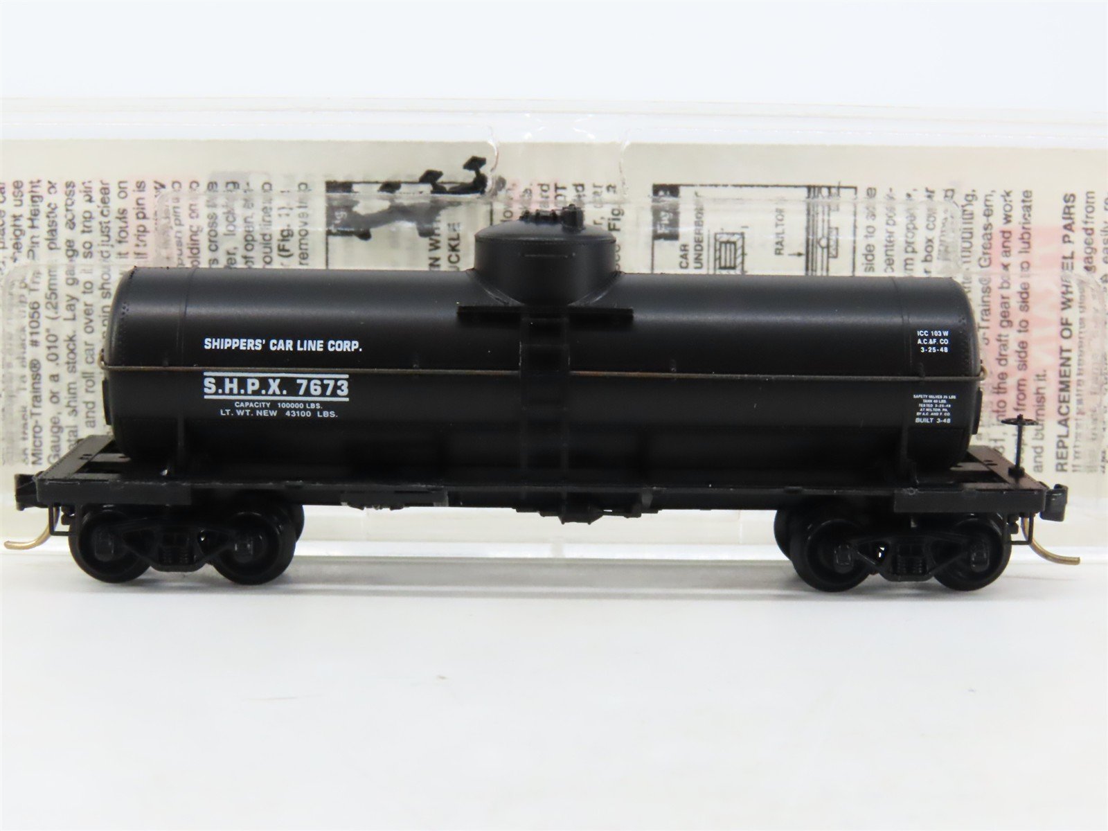 N Scale Micro-Trains MTL 65170 SHPX Shippers Car Line Single Dome Tank Car #7673