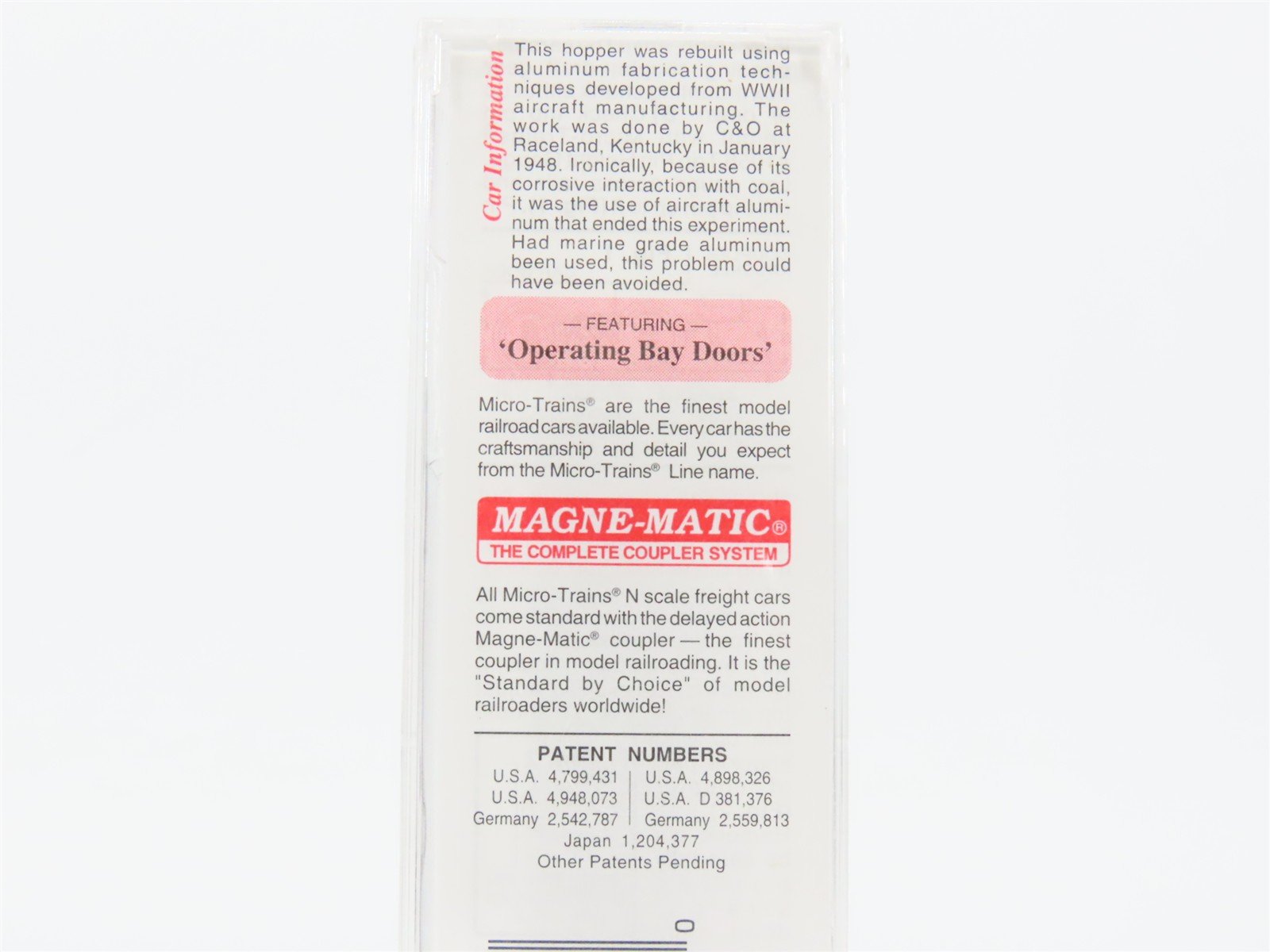 N Scale Micro-Trains MTL 86030 C&O Chesapeake & Ohio 2-Bay Open Hopper #130