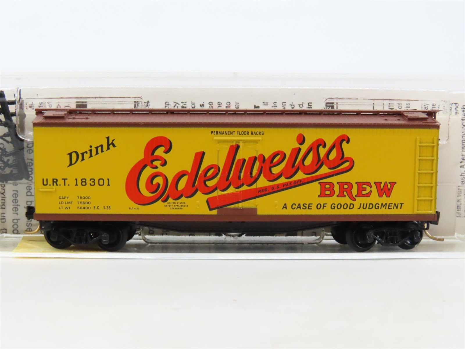 N Scale Micro-Trains MTL 49430 URT Edelweiss Brew 40' Wood Reefer #18301