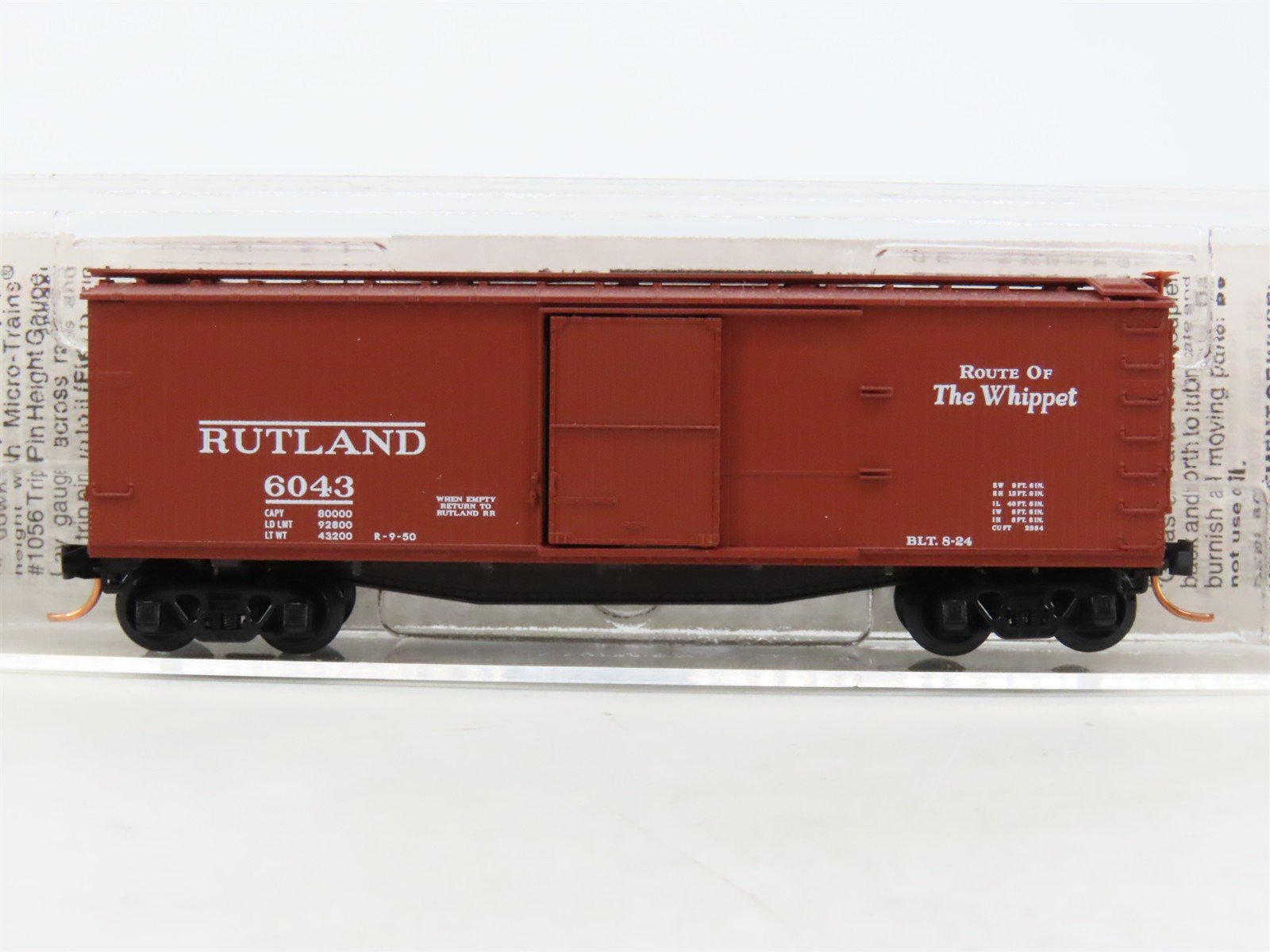 N Scale Micro-Trains MTL 39130 RUT Rutland Route Of The Whippet 40' Boxcar #6043