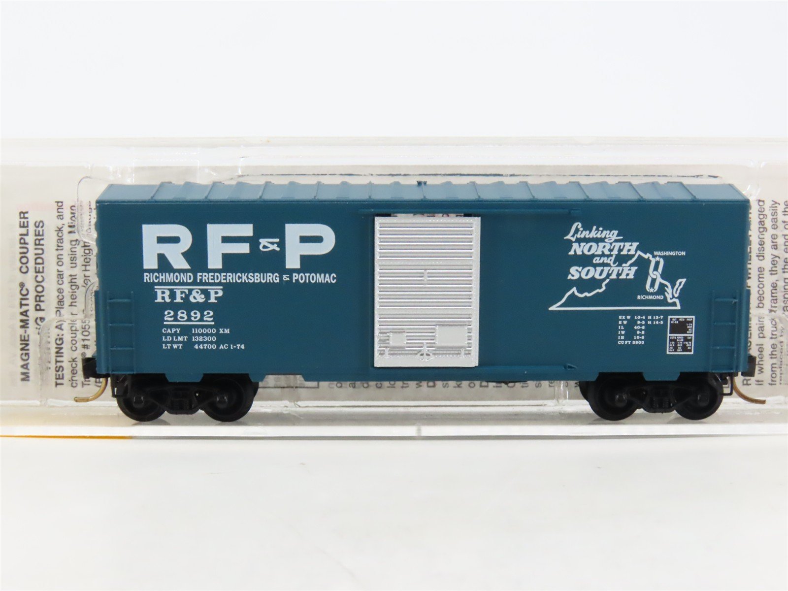 N Micro-Trains MTL 24290 RF&P Richmond Fredericksburg & Potomac 40' Boxcar #2892