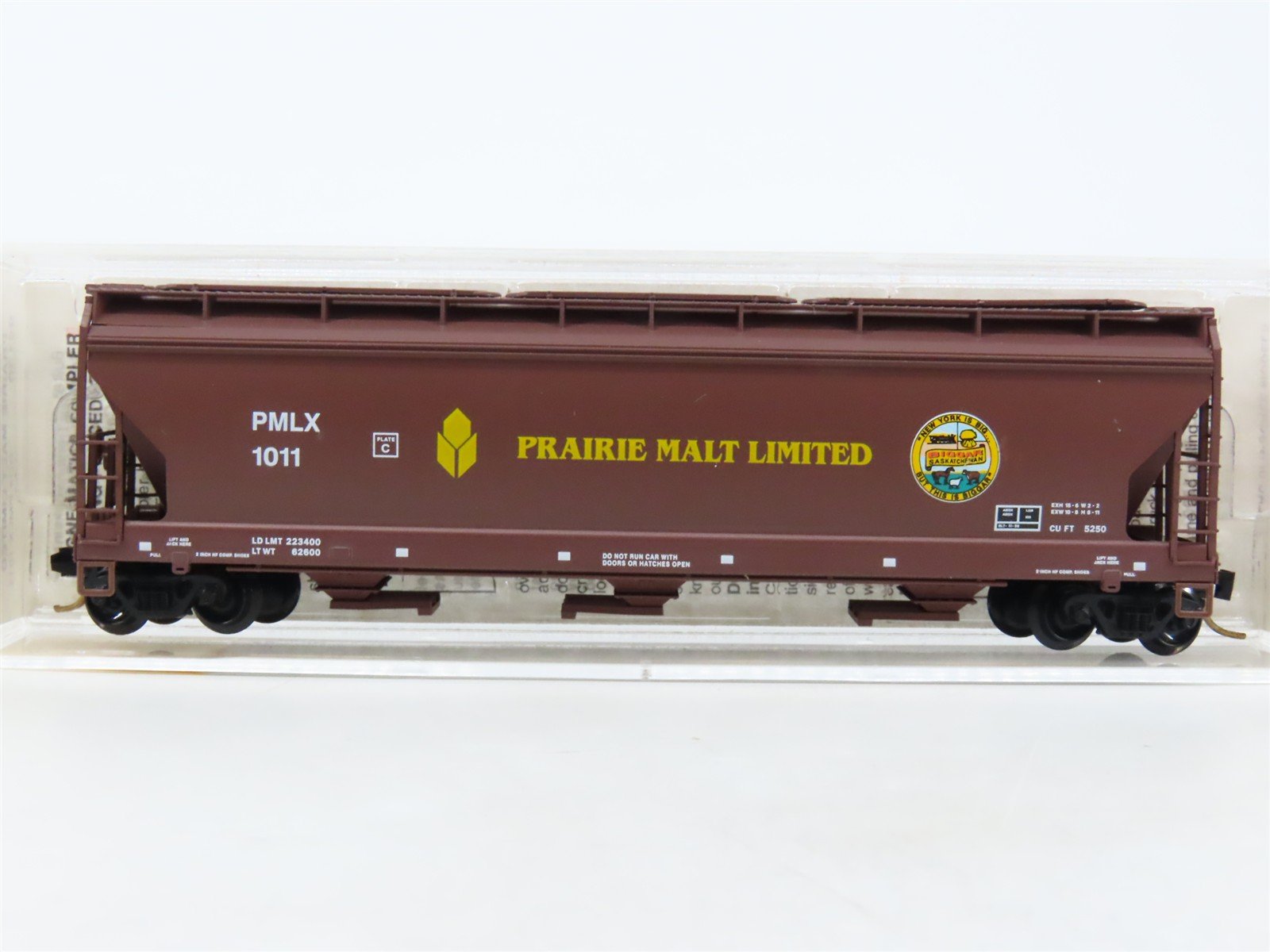 N Micro-Trains MTL 94130 PMLX Prairie Malt Limited 3-Bay Covered Hopper #1011