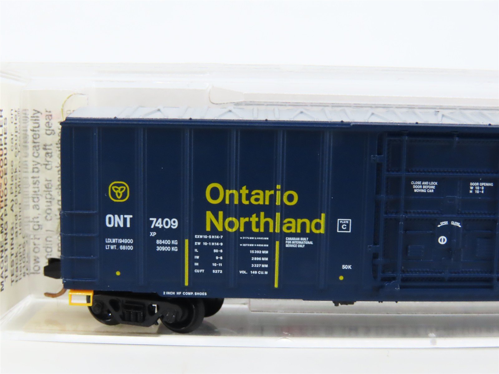 N Scale Micro-Trains MTL 27040 ONT Ontario Northland 50' Plug Door Box Car #7409