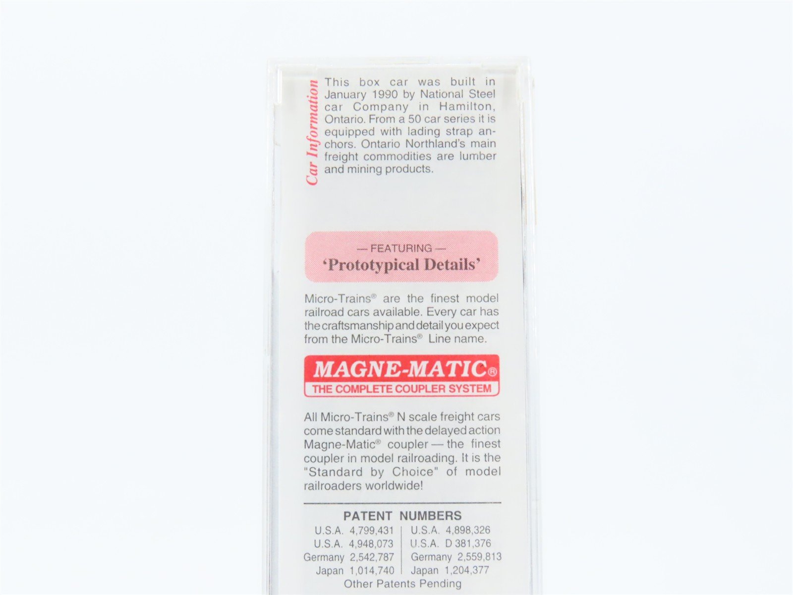 N Scale Micro-Trains MTL 27040 ONT Ontario Northland 50' Plug Door Box Car #7409