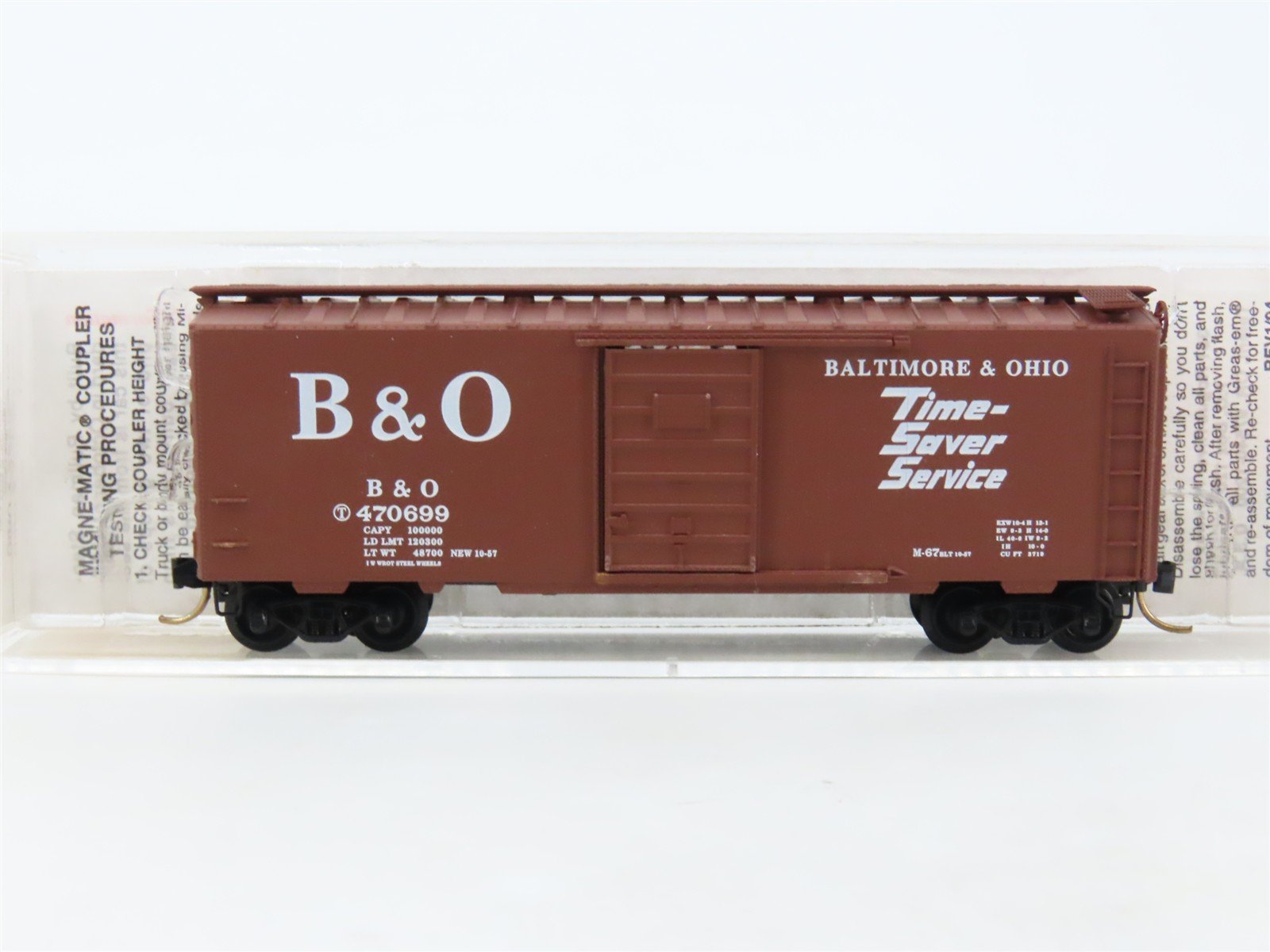 N Scale Micro-Trains MTL 20346/1 B&O Time Saver Service 40' Box Car #470699