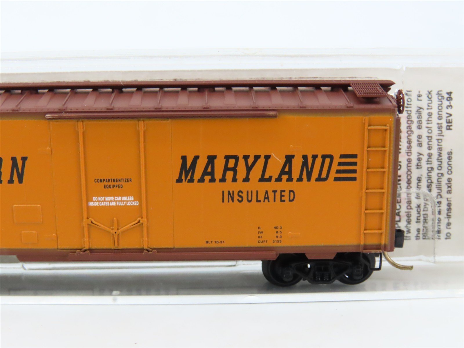 N Scale Micro-Trains MTL 21240 WMRX Western Maryland 40' Plug Door Box Car #14