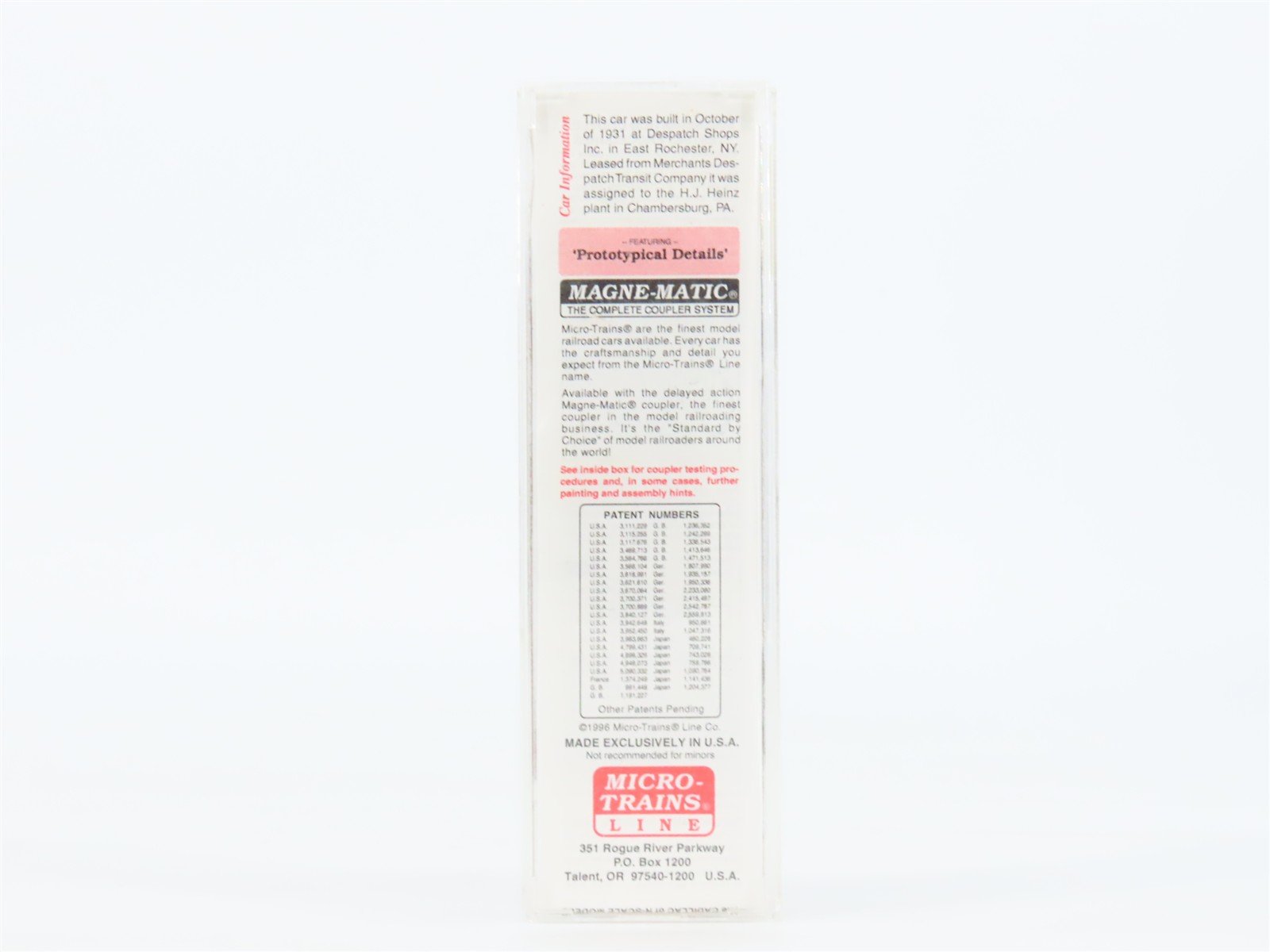 N Scale Micro-Trains MTL 21240 WMRX Western Maryland 40' Plug Door Box Car #14