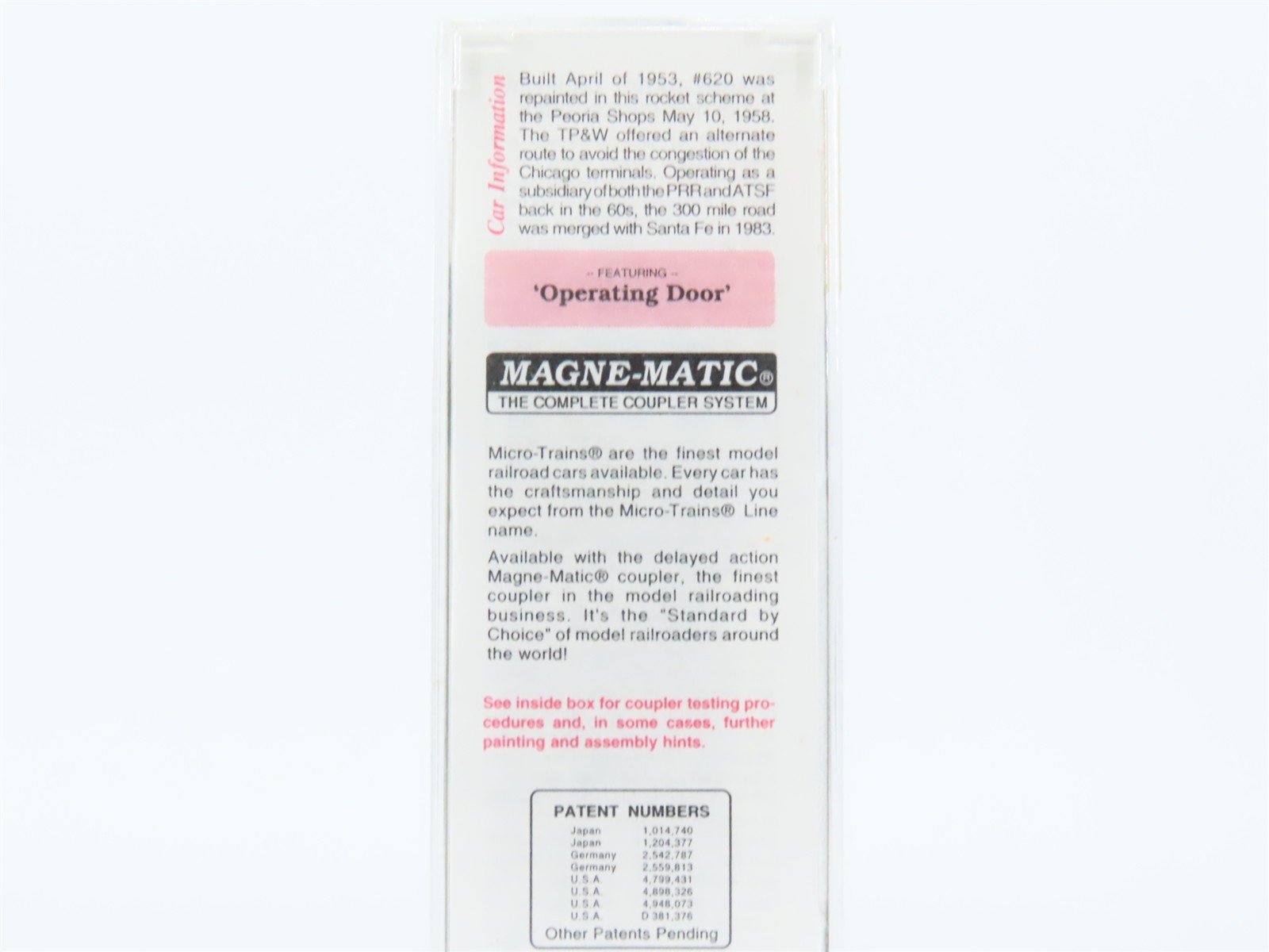 N Scale Micro-Trains MTL 20120 TP&W Toledo Peoria & Western 40' Box Car #620