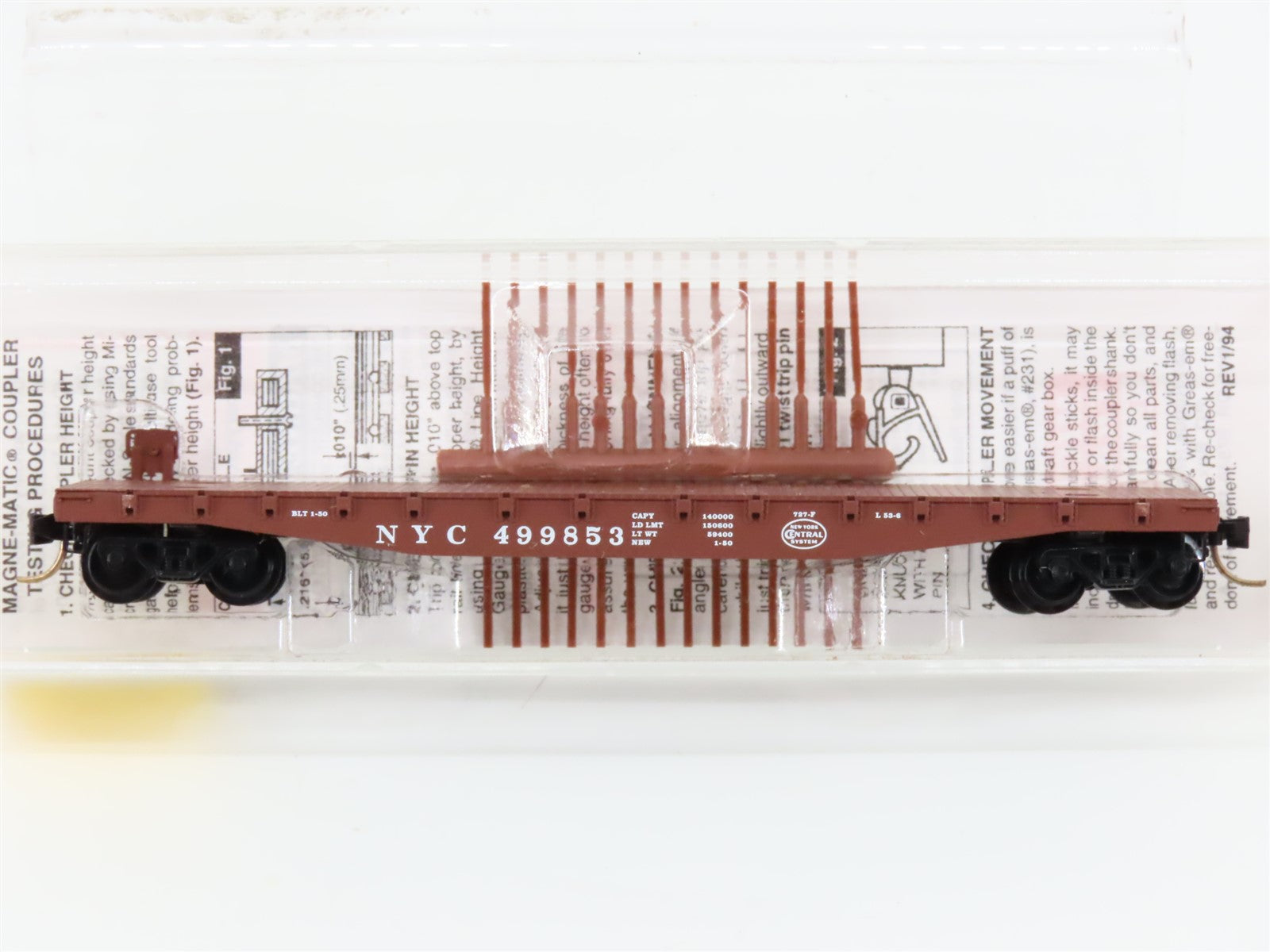 N Scale Micro-Trains MTL 45040 NYC New York Central 50' Flat Car #499853