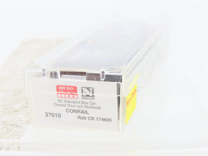 N Scale Micro-Trains MTL 37010 CR Conrail 50' Double Door Box Car #174605