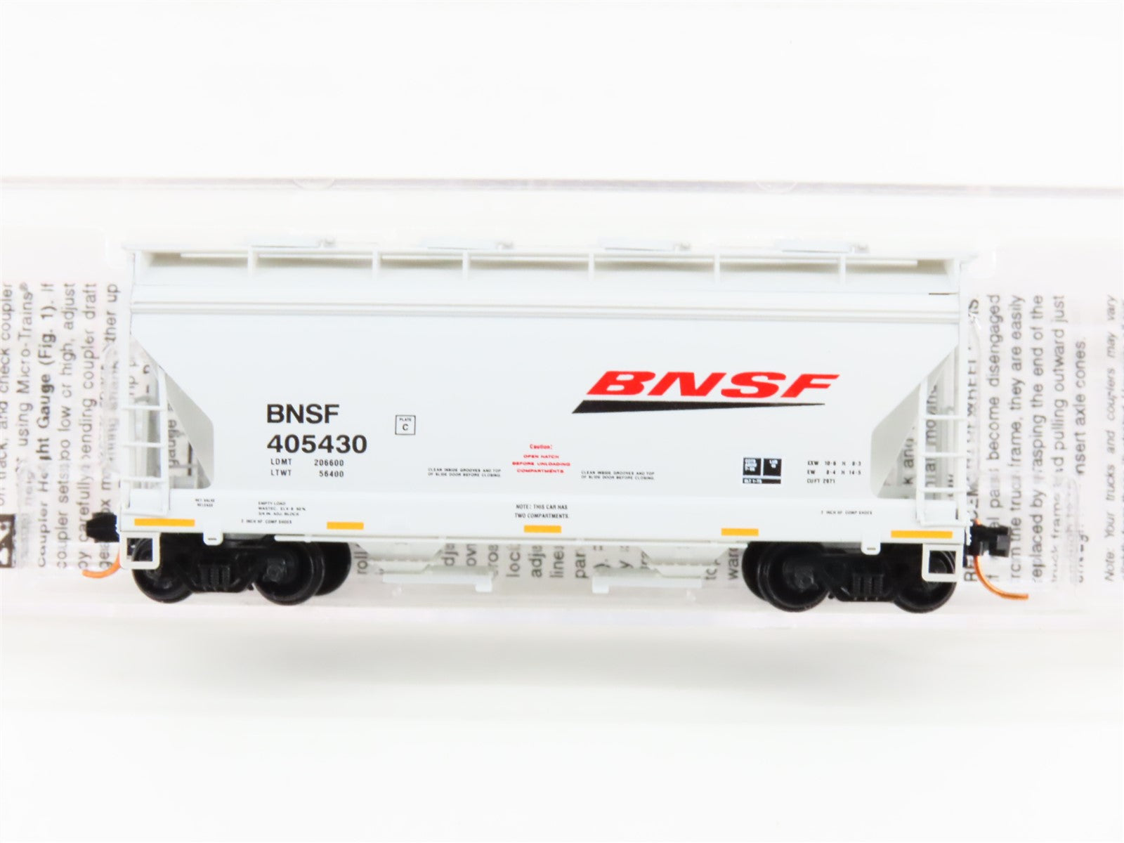 N Scale Micro-Trains MTL 09200282 BNSF Railway 2-Bay Centerflow Hopper #405430