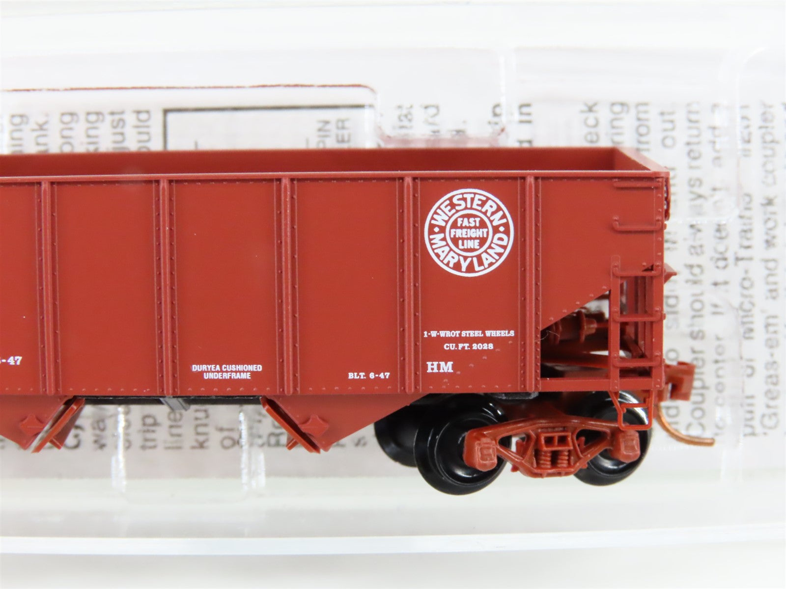 N Scale Micro-Trains MTL 56090 WM Western Maryland 2-Bay Open Hopper #10803
