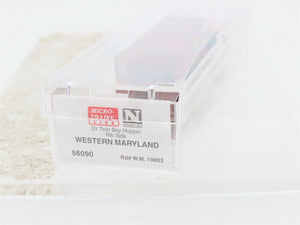 N Scale Micro-Trains MTL 56090 WM Western Maryland 2-Bay Open Hopper #10803