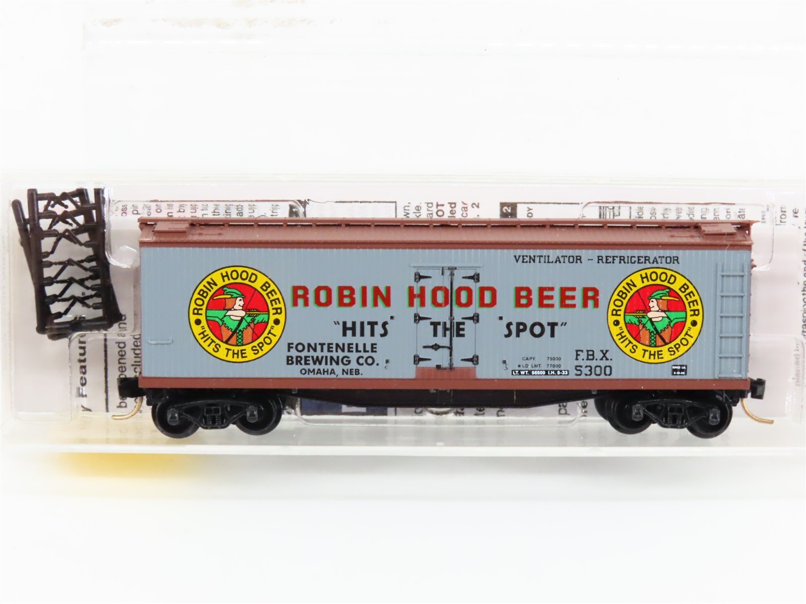N Scale Micro-Trains MTL 49450 FBX Robin Hood Beer 40' Wood Reefer #5300