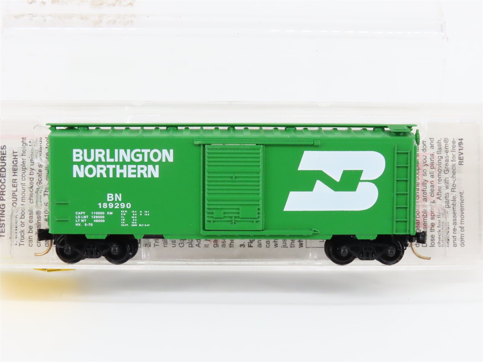 N Scale Micro-Trains MTL 20306/3 BN Burlington Northern 40' Box Car #189290