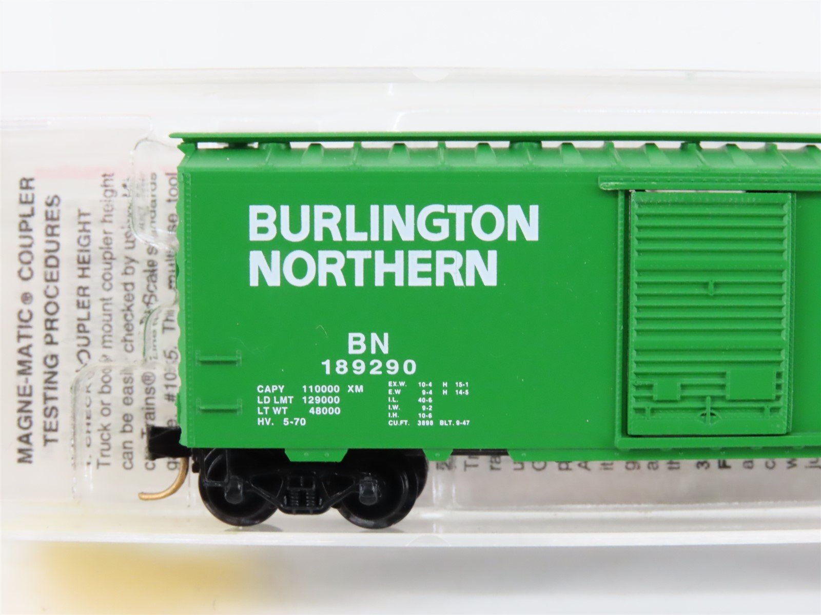N Scale Micro-Trains MTL 20306/3 BN Burlington Northern 40' Box Car #189290