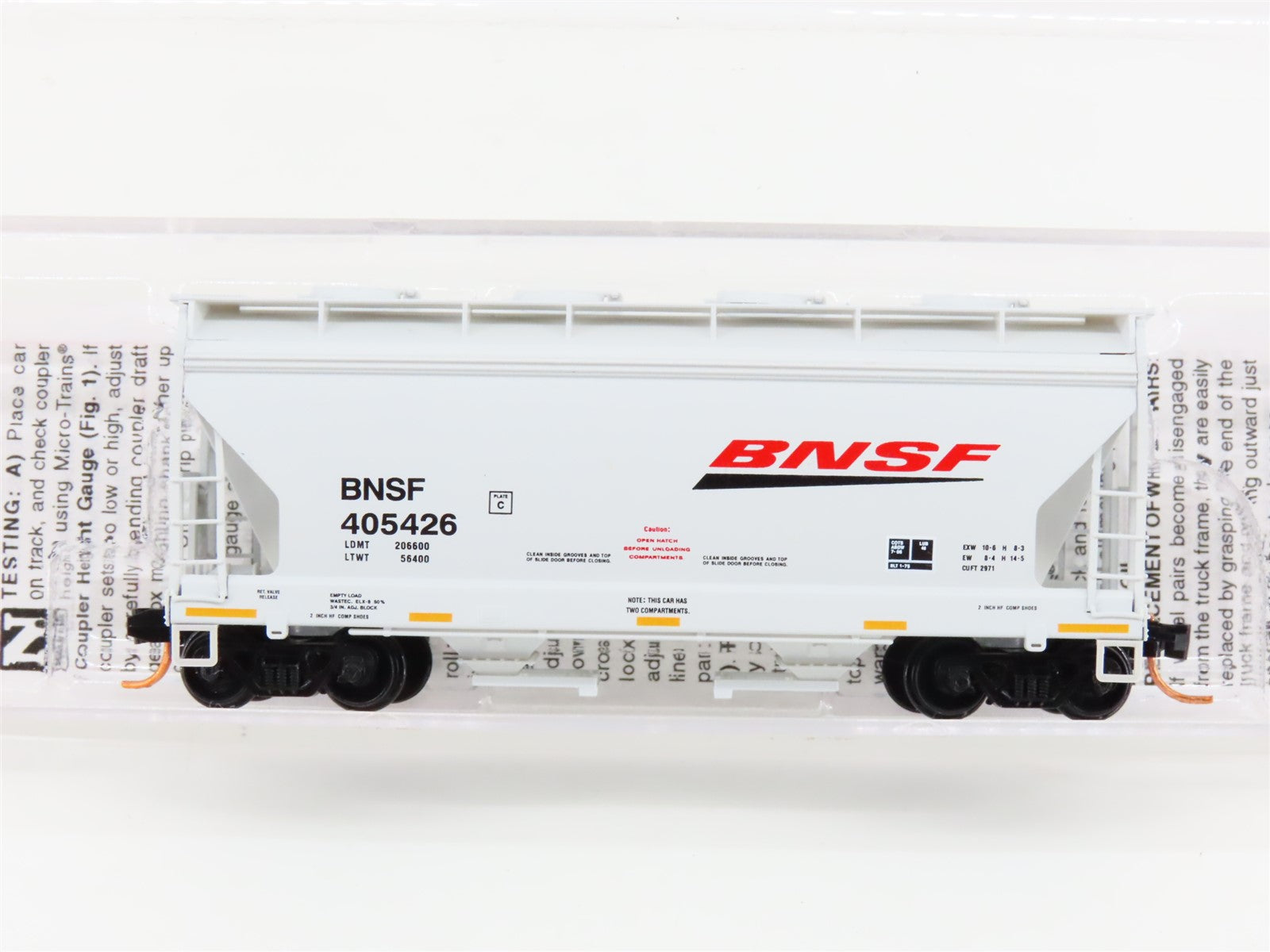 N Scale Micro-Trains MTL 09200281 BNSF Railway 2-Bay Covered Hopper #405426