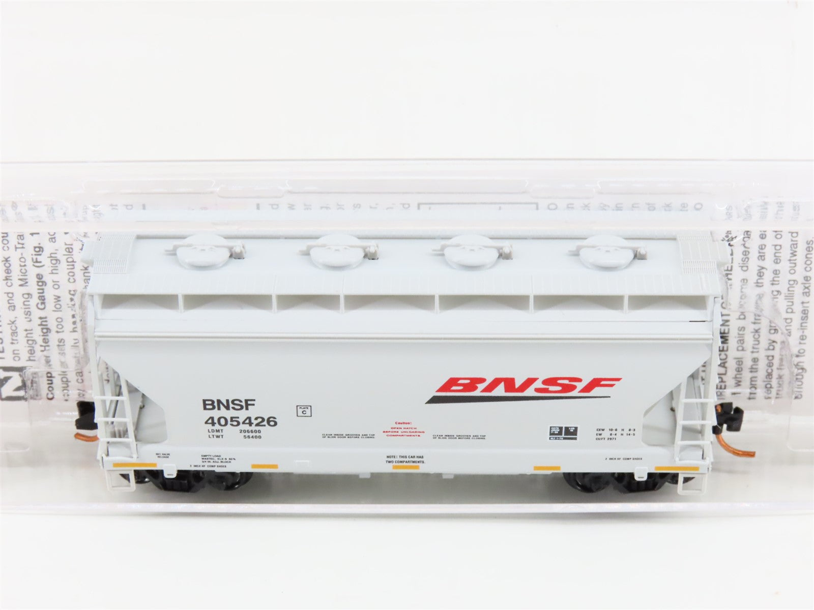 N Scale Micro-Trains MTL 09200281 BNSF Railway 2-Bay Covered Hopper #405426