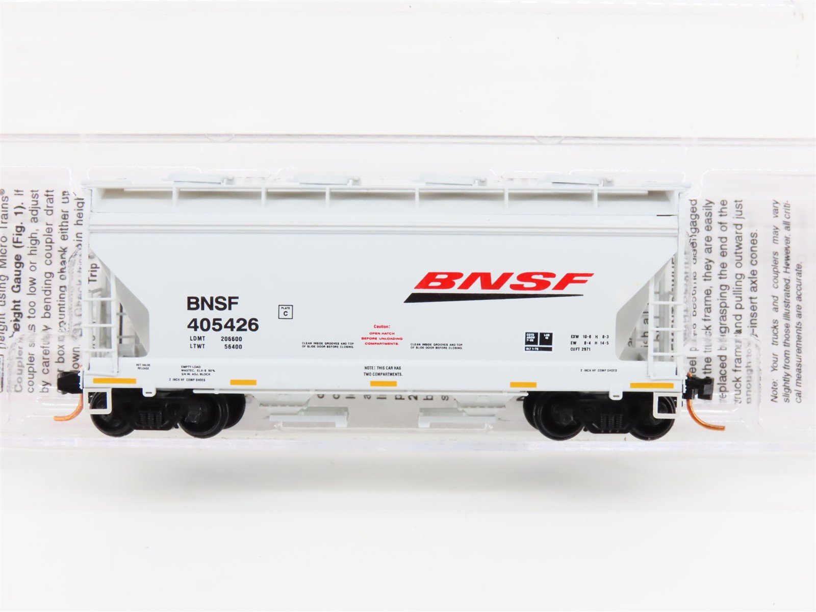 N Scale Micro-Trains MTL 09200281 BNSF Railway 2-Bay Centerflow Hopper #405426