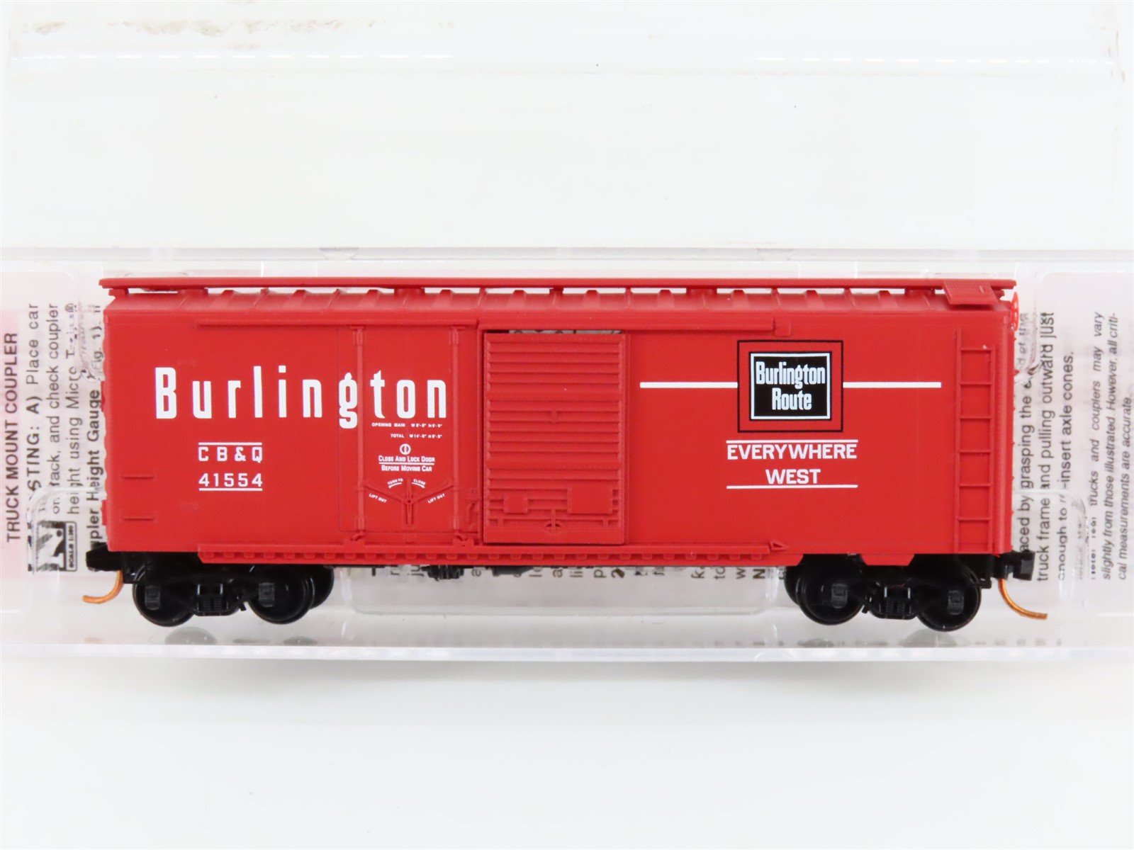 N Scale Micro-Trains MTL 02200130 CB&Q Burlington Route 40' Box Car #41554