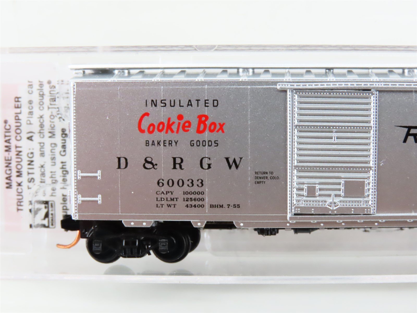 N Scale Micro-Trains MTL 02000110 D&RGW Rio Grande Cookie Box 40' Box Car #60033