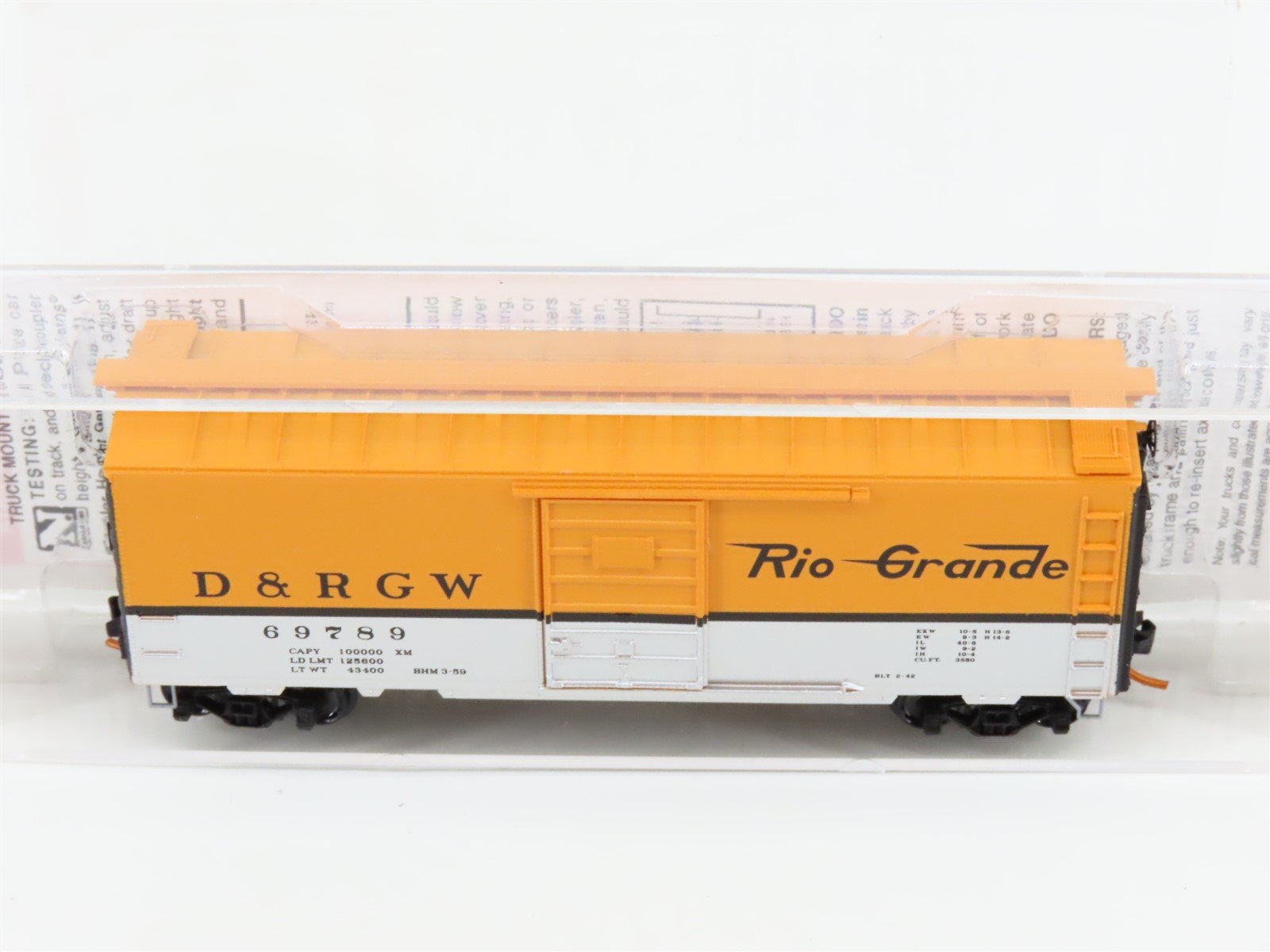 N Scale Micro-Trains MTL 02000866 D&RGW Rio Grande 40' Single Door Boxcar #69789