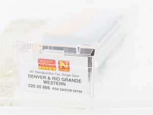 N Scale Micro-Trains MTL 02000866 D&RGW Rio Grande 40' Single Door Boxcar #69789