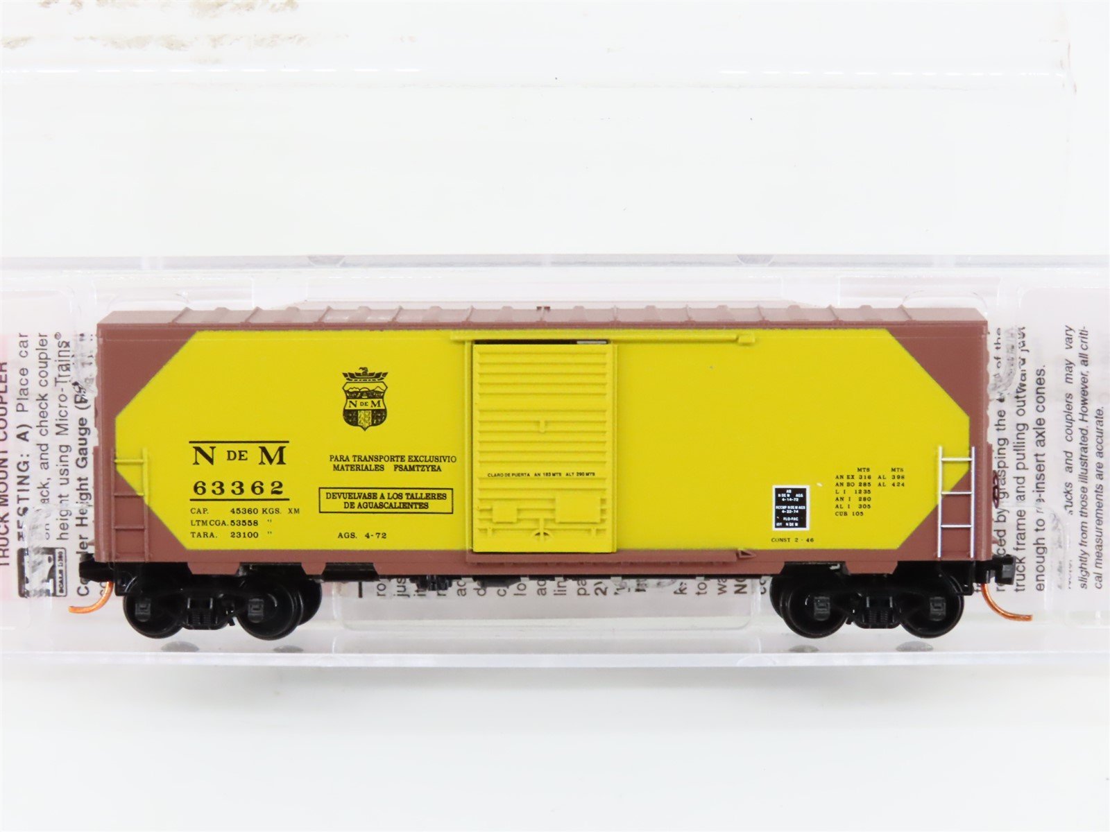 N Micro-Trains MTL 02400350 NdeM National Railways of Mexico 40' Box Car #63362