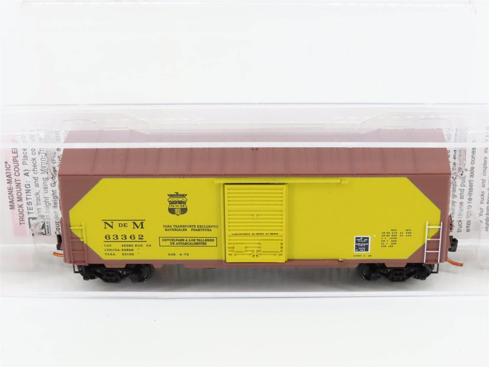 N Micro-Trains MTL 02400350 NdeM National Railways of Mexico 40' Box Car #63362