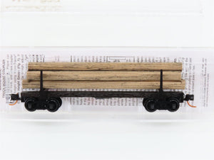 N Scale Micro-Trains MTL 11400090 40' Modern Log Car w/ Uprights & Log Load