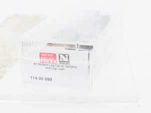 N Scale Micro-Trains MTL 11400090 40' Modern Log Car w/ Uprights & Log Load