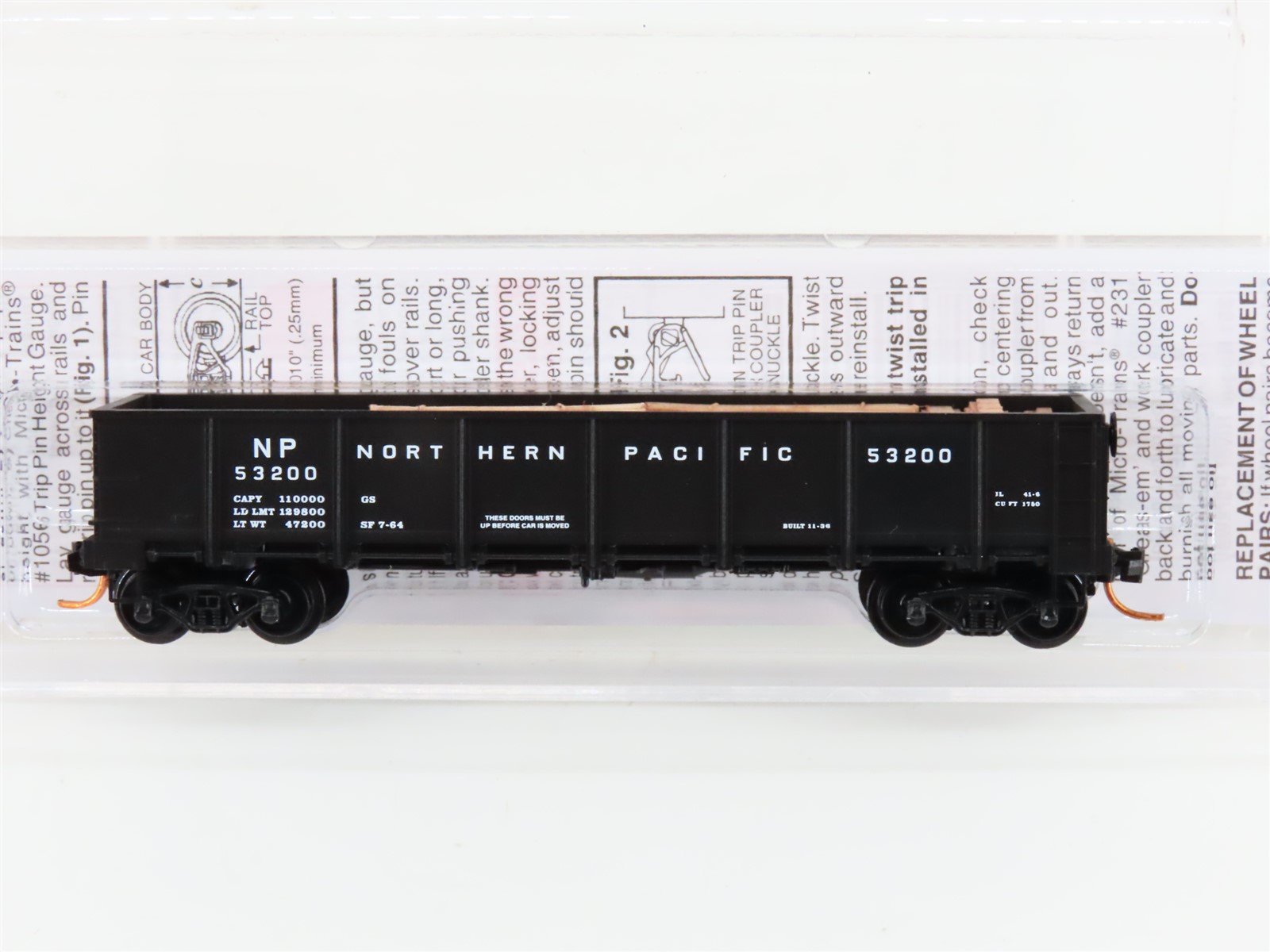 N Scale Micro-Trains MTL 08300042 NP Northern Pacific 40' Gondola #53200 w/ Load