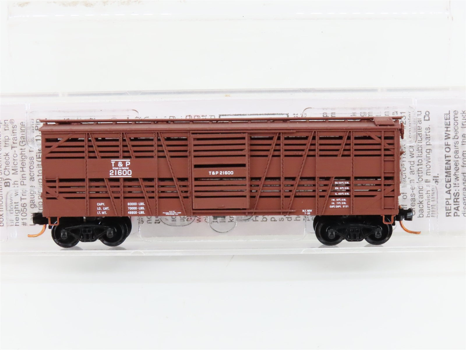 N Micro-Trains MTL 03500110 T&P Texas & Pacific 40' Despatch Stock Car #21600