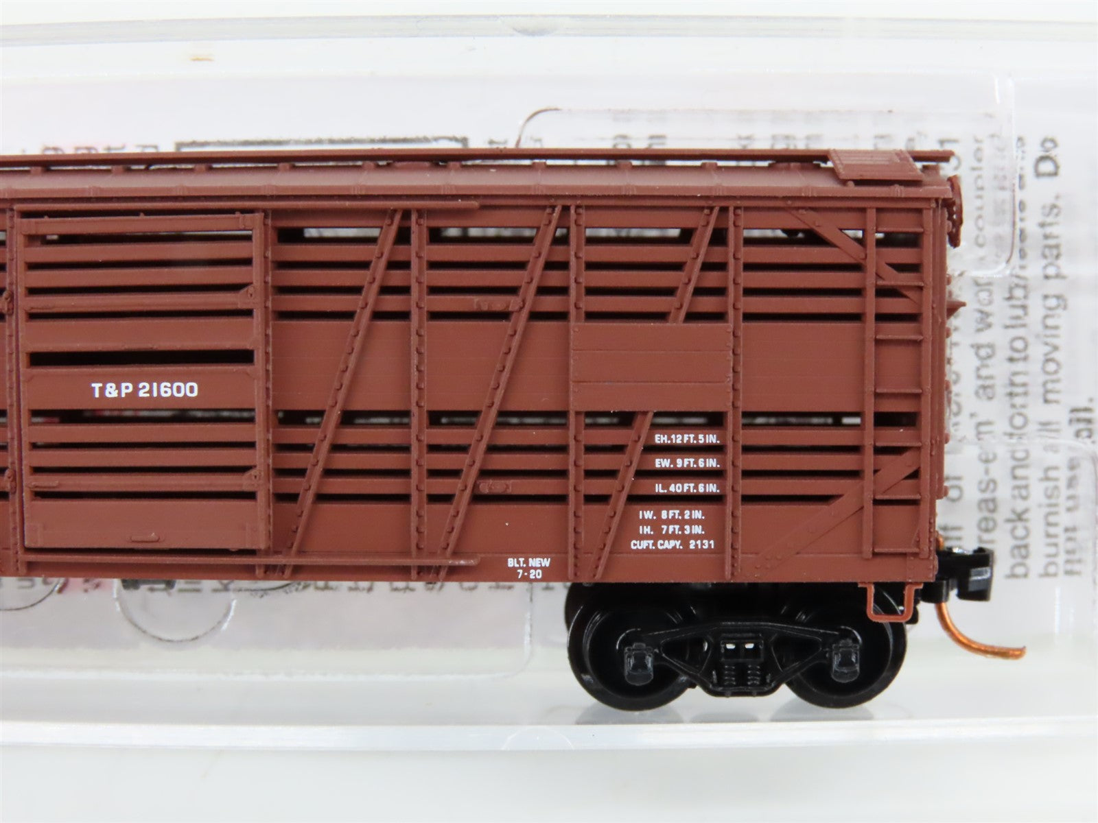 N Micro-Trains MTL 03500110 T&P Texas & Pacific 40' Despatch Stock Car #21600