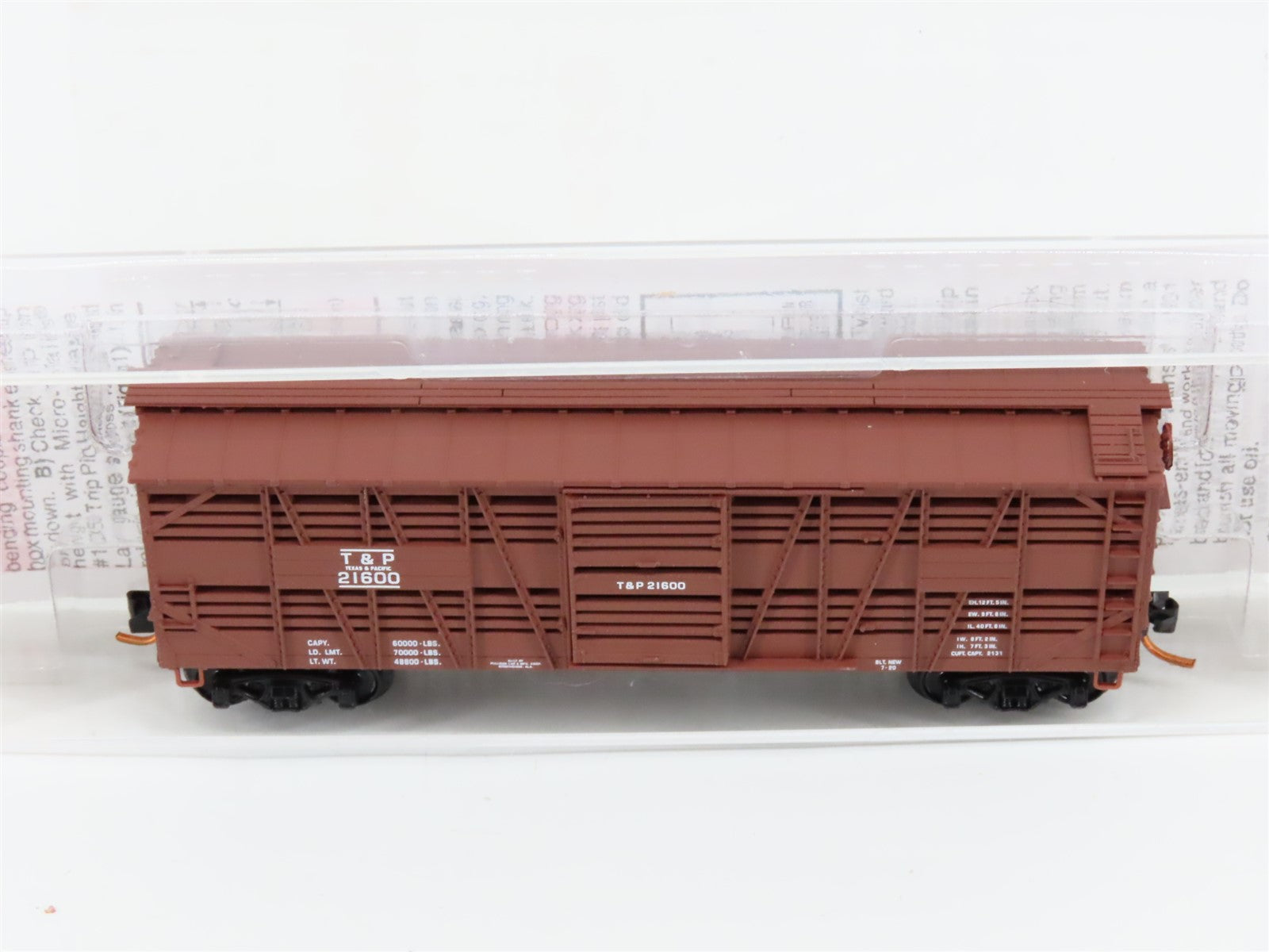 N Micro-Trains MTL 03500110 T&P Texas & Pacific 40' Despatch Stock Car #21600