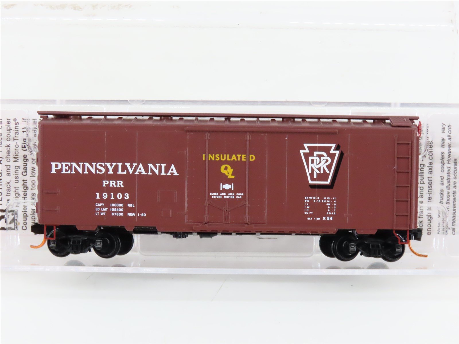 N Scale Micro-Trains MTL 02100886 PRR Pennsylvania 40' Plug Door Box Car #19103