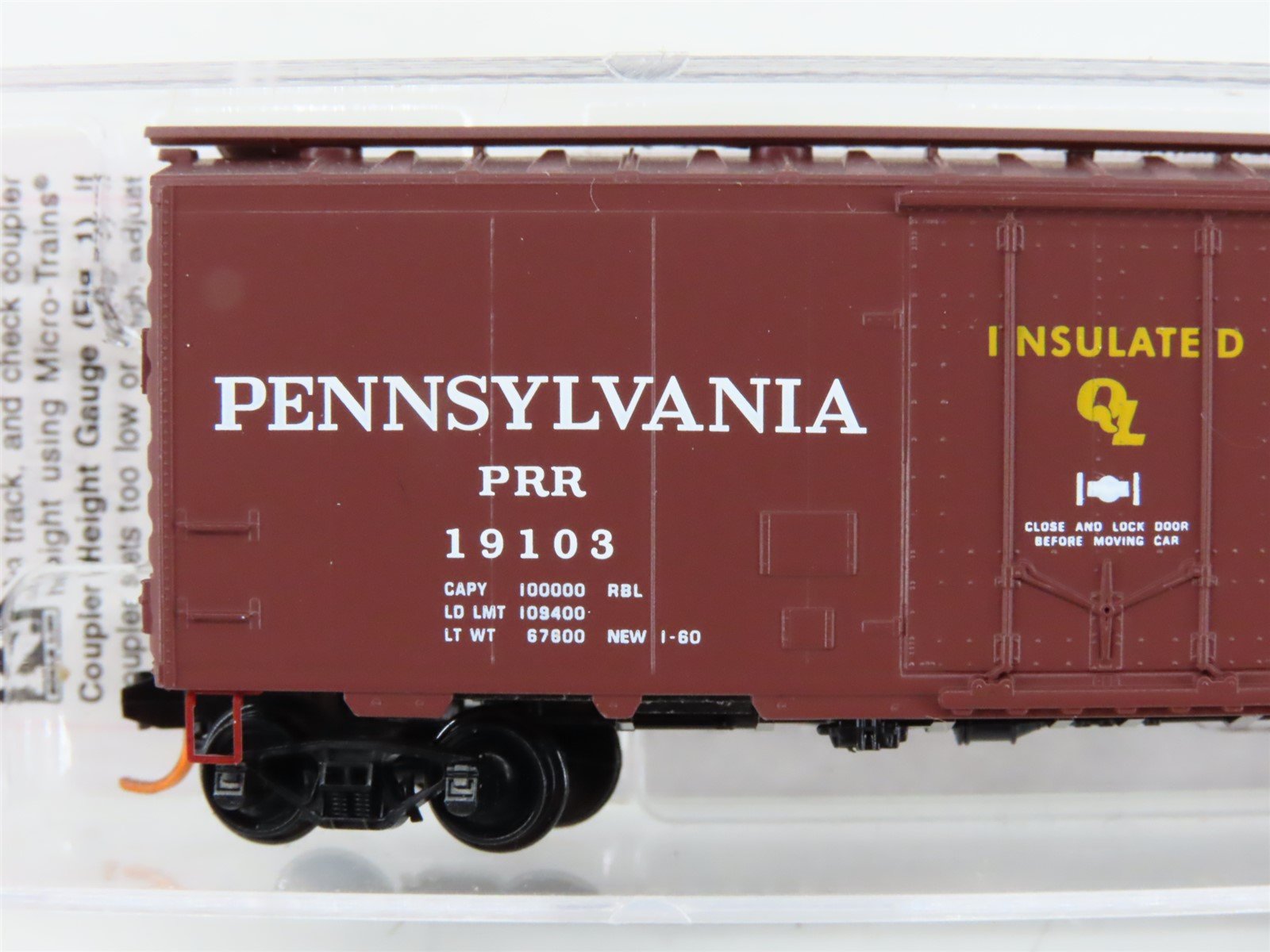 N Scale Micro-Trains MTL 02100886 PRR Pennsylvania 40' Plug Door Box Car #19103