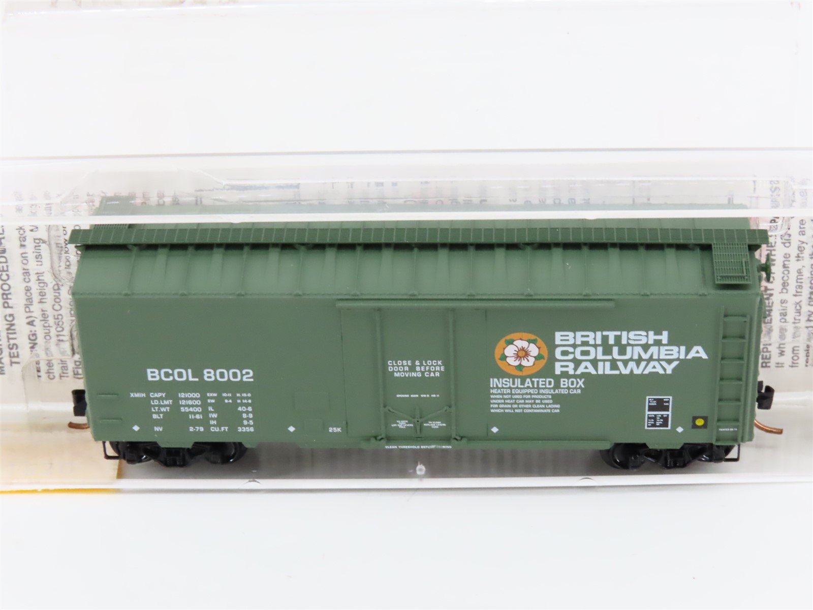 N Scale Micro-Trains MTL 21230 BCOL British Columbia 40' Box Car #8002