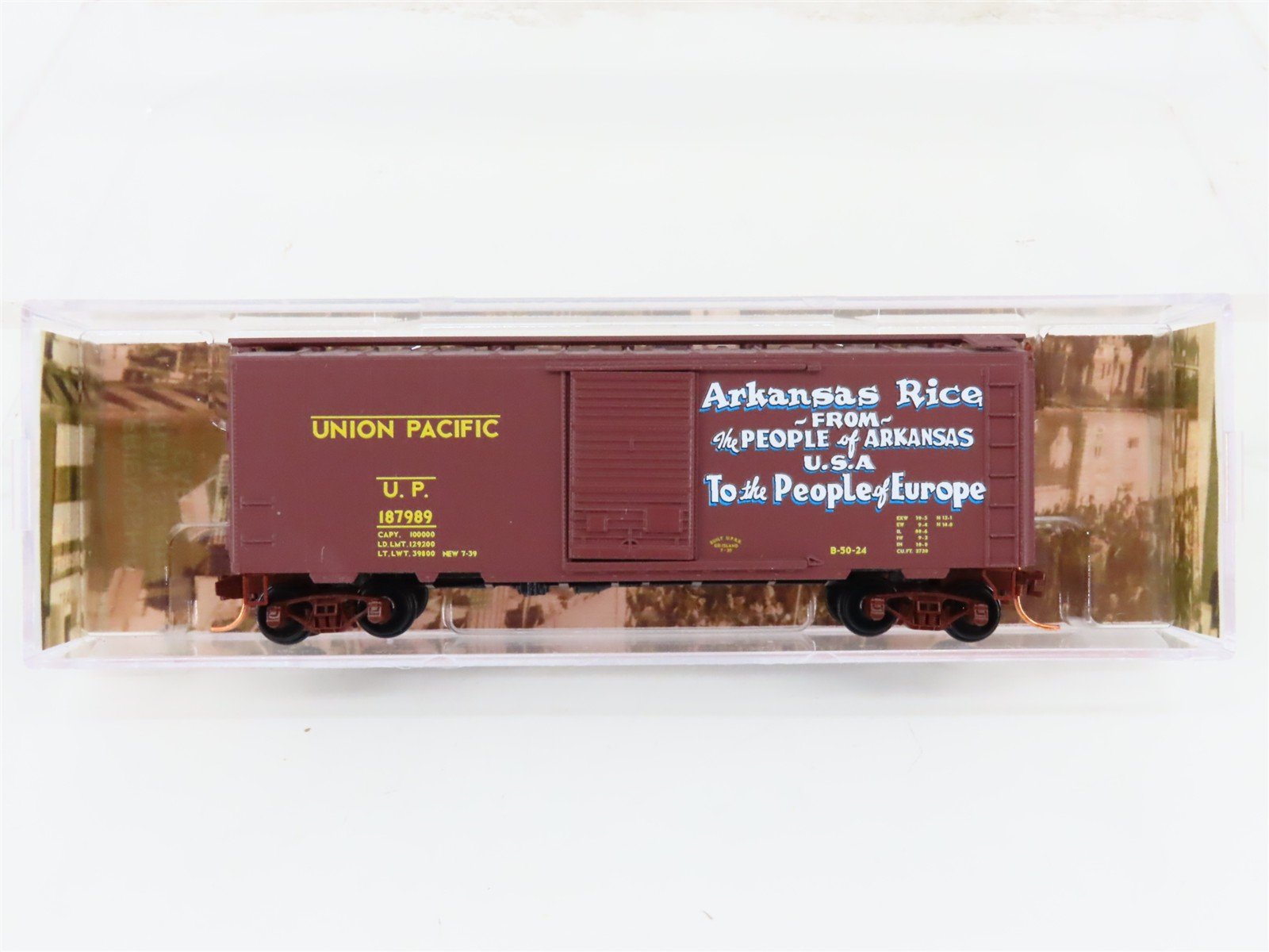 N Scale Micro-Trains MTL 02000017 UP Friendship Arkansas 40' Box Car #187989