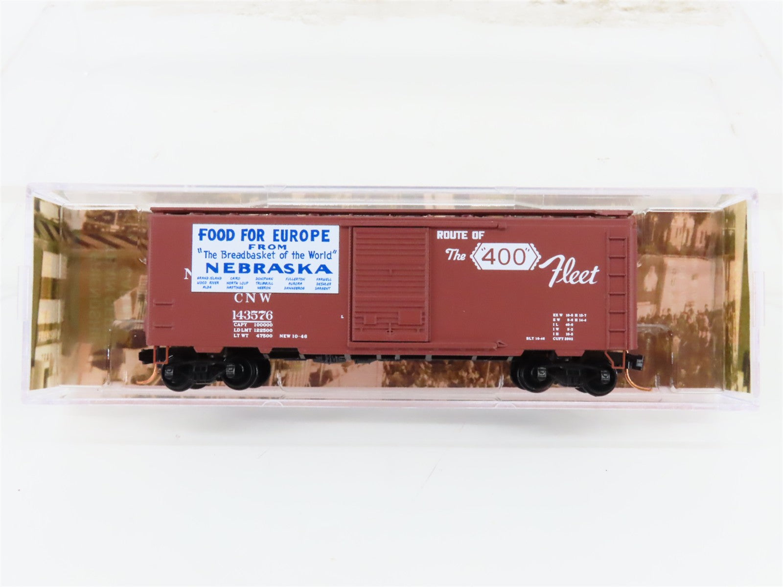 N Scale Micro-Trains MTL 02000037 CNW Friendship Nebraska 40' Box Car #143576